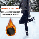 Size M Grey Women's Mid Waist Plush Leggings with Pockets - Autumn and Winter Leggings with Pockets