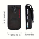 Black Heavy-Duty Tactical Phone Pouch - Multi-Pocket Belt Holster & Utility Waist Bag for Outdoor Work and EDC