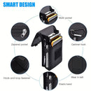 Black Heavy-Duty Tactical Phone Pouch - Multi-Pocket Belt Holster & Utility Waist Bag for Outdoor Work and EDC
