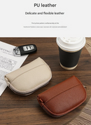 3 Pcs Brown Elegant Faux Leather Coin Purse - Mini Zipper Pouch & Compact Card Holder Wallet