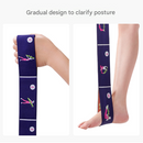 Dark Blue Instructional Yoga Stretch Strap with Embroidered Pose Guide - 11-Loop Flexibility Band