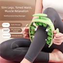 Pink and White Removable Adjustable Wrap-Around Muscle Roller - 11-Wheel Deep Tissue Massager for Legs, Arms & Body