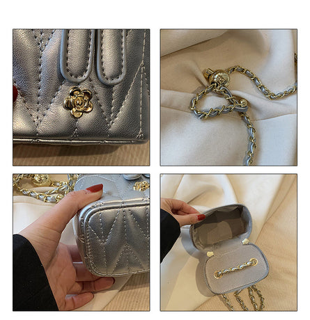 Pink Chic Quilted Mini Box Crossbody Bag - Luxury Style Chain Purse for Women