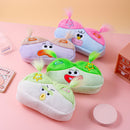 Purple and Blonde Hair Cute Plush Monster Pencil Case - Fluffy Stationery Pouch with DIY Styleable Hair for Kids