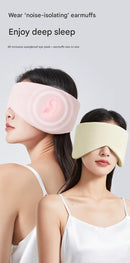 Pink Reversible All-Season Sleep Mask - Cooling & Warming with Sound Muffling Ear Covers Function