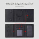Dark Purple 3-in-1 Magnetic Wallet for MagSafe - Slim PU Leather Card Holder with Kickstand