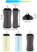 Black Collapsible Handheld Running Flask - 350ml Lightweight Silicone Water Bottle with Bite Valve