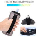 Yellow Collapsible Handheld Running Flask - 350ml Lightweight Silicone Water Bottle with Bite Valve