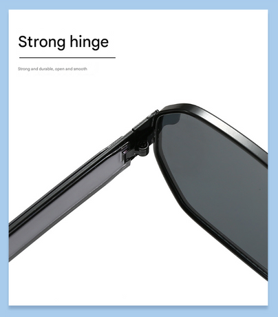 Gold Frame and Black Grey Lenses Modern Retro Geometric Sunglasses - Chic Metal Frame with UV400 Lenses and Black PU Leather Protective Case