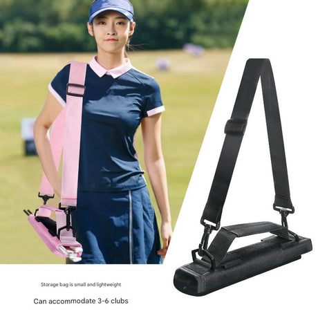 Green Compact Golf Club Carrier - Lightweight Sunday Practice Bag for Driving Range