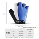 Size M Blue Padded Half-Finger Cycling Gloves - Breathable Shock-Absorbing Workout Gloves for Gym & Fitness