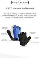 Size XL Blue Padded Half-Finger Cycling Gloves - Breathable Shock-Absorbing Workout Gloves for Gym & Fitness