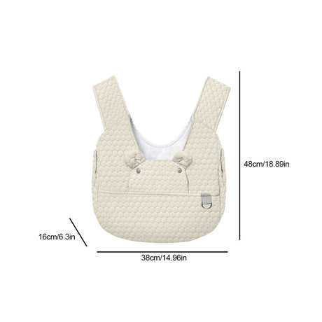Grey Quilted Hands-Free Pet Carrier Sling - Comfortable Front Pack for Small Dogs & Cats