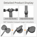 Grey Assisted Rebound Ab Roller with Foldable Knee Pad - Dual Wheel Core Trainer for Home Gym