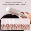 Blue Innovative Self-Cleaning Cushion Hairbrush - Retractable Bristle Detangling & Scalp Massager