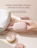 White Innovative Self-Cleaning Cushion Hairbrush - Retractable Bristle Detangling & Scalp Massager