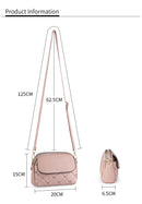 Blue Chic Quilted Crossbody Bag - Multi-Compartment PU Leather Shoulder Purse
