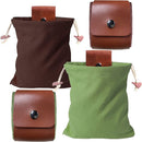 Black Collapsible Canvas Foraging Pouch - Hands-Free Belt Bag for Hiking & Camping Activities
