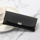 Black Sleek PU Leather Eyeglass Pouch Set (3-Pack) - Slim Protective Case for Sunglasses