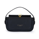 Brown Elegant Top Handle Crossbody Bag - Structured PU Leather Box Purse for Women