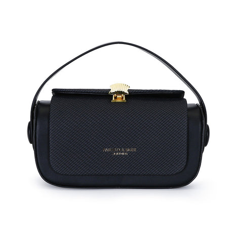 Brown Elegant Top Handle Crossbody Bag - Structured PU Leather Box Purse for Women