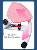 Blue Split Leg & Waist Twister Board - Core Abdominal Trainer with Resistance Bands for Home Fitness