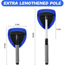 Blue Car Windshield Cleaner Tool, Inside with 4 Reusable and Washable Microfiber Pads and Extendable Handle, Moisture Removal Tool