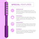 Purple Germanium Stone Facial Roller - Uplifting & Sculpting Beauty Massager for Face and Body