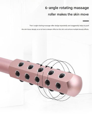Purple Germanium Stone Facial Roller - Uplifting & Sculpting Beauty Massager for Face and Body