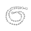 Silver and White Bling Rhinestone Beaded Wallet Chain - Double Layer Hip Hop Trouser Chain Jean Accessory(60g）