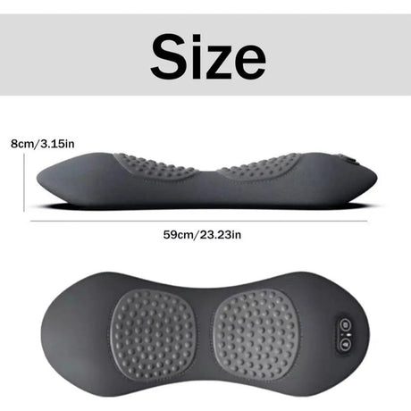 Light Grey 3-in-1 Heated Back Stretcher with Vibration Massage & Traction Lift — Memory Foam Lumbar Support Cushion for Home Therapy and Pain Relief