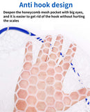 Blue High Strength Large Landing Net - Fishing Net with Long Foldable Handle and Soft Rubber Netting, Dip Net for Fishing, Ideal for Boat, Pier, River Angling