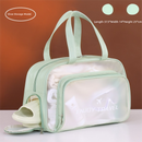 Green Waterproof Wet Dry Separation Travel Bag - Gym, Beach, Swim, Sports Tote with Shoe Compartment(Filming props are not included)