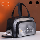 Black Waterproof Wet Dry Separation Travel Bag - Gym, Beach, Swim, Sports Tote with Shoe Compartment(Filming props are not included)