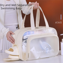 Black Waterproof Wet Dry Separation Travel Bag - Gym, Beach, Swim, Sports Tote with Shoe Compartment(Filming props are not included)