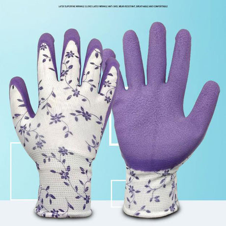 Green Garden Gloves - 5 Pairs Anti-Puncture, Waterproof, Wear-Resistant Gardening Work Gloves for Planting, Weeding, Rose Pruning