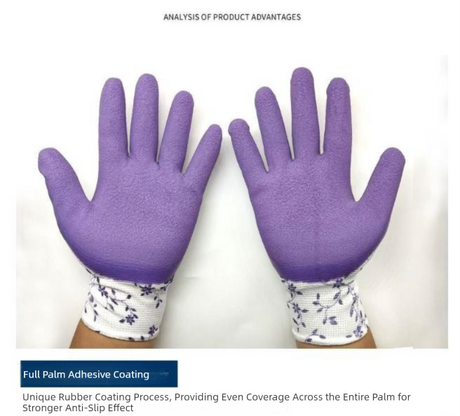Green Garden Gloves - 5 Pairs Anti-Puncture, Waterproof, Wear-Resistant Gardening Work Gloves for Planting, Weeding, Rose Pruning