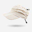Beige Foldable Packable Visor Cap for Women, Quick Dry Outdoor Running Sport Sun Protection Hat