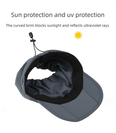 Beige Foldable Packable Visor Cap for Women, Quick Dry Outdoor Running Sport Sun Protection Hat