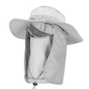 Light Grey Outdoor Summer Sun Protection Hat with UV Protection Breathable Wide Brim Fisherman Cap for Hiking Cycling Fishing