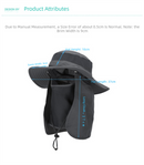 Black Outdoor Summer Sun Protection Hat with UV Protection Breathable Wide Brim Fisherman Cap for Hiking Cycling Fishing