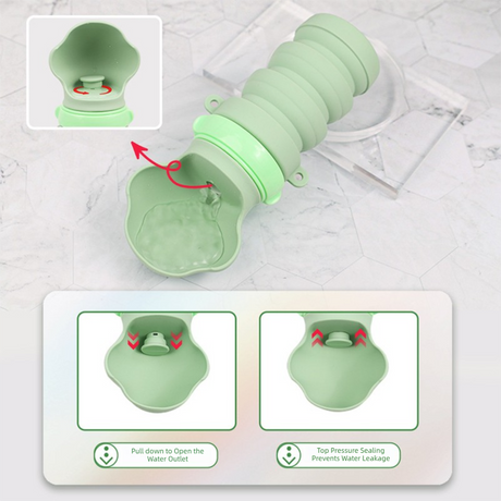 Pink Portable Collapsible Pet Water Bottle for Dogs Outdoor Travel Drinking Dispenser Silicone Pet Water Cup