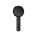 Black 2-in-1 Handheld Fan with LED Makeup Mirror - Portable USB Rechargeable Beauty Light Fan with Desktop Base - 3 Speed Quiet Airflow for Travel & Summer