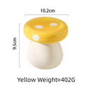 Yellow Stylish Mushroom Ceramic Toothpick Holder and Cotton Swab Jar for Home Kitchen Table Decor(Excluding cotton swabs, dental floss, etc.)