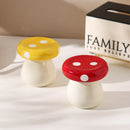 Yellow Stylish Mushroom Ceramic Toothpick Holder and Cotton Swab Jar for Home Kitchen Table Decor(Excluding cotton swabs, dental floss, etc.)