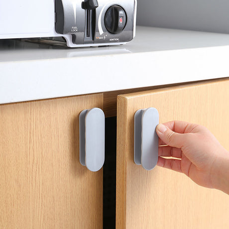 Black 10-Pack No-Drill Window Handle Cabinet Pulls - Adhesive Mounting for Easy Installation
