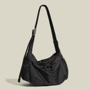 Black Large Capacity Nylon Tote Bag - Water Resistant Casual Shoulder Bag for Daily Use and Outdoor Activities