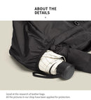Grey Large Capacity Nylon Tote Bag - Water Resistant Casual Shoulder Bag for Daily Use and Outdoor Activities