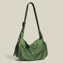 Green Large Capacity Nylon Tote Bag - Water Resistant Casual Shoulder Bag for Daily Use and Outdoor Activities