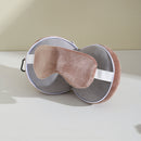 Brown and Grey 3-in-1 Foldable Sleep Eye Mask with Neck Pillow - Compact Travel Pillow for Airplane, Office Naps and Restful Sleep